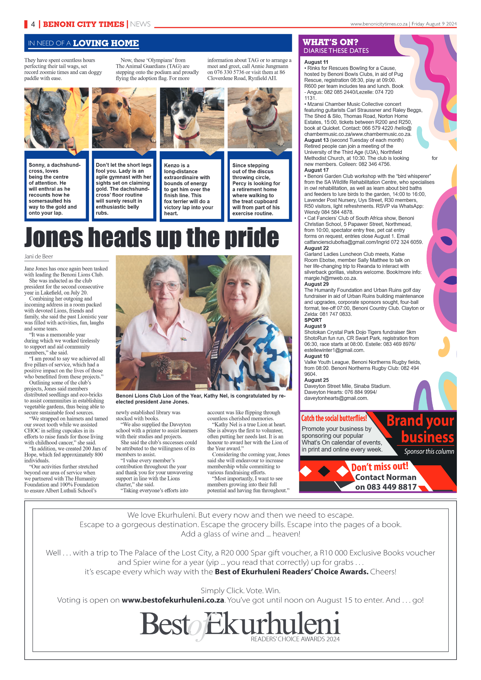 Benoni City Times 9 August 2024 page 4