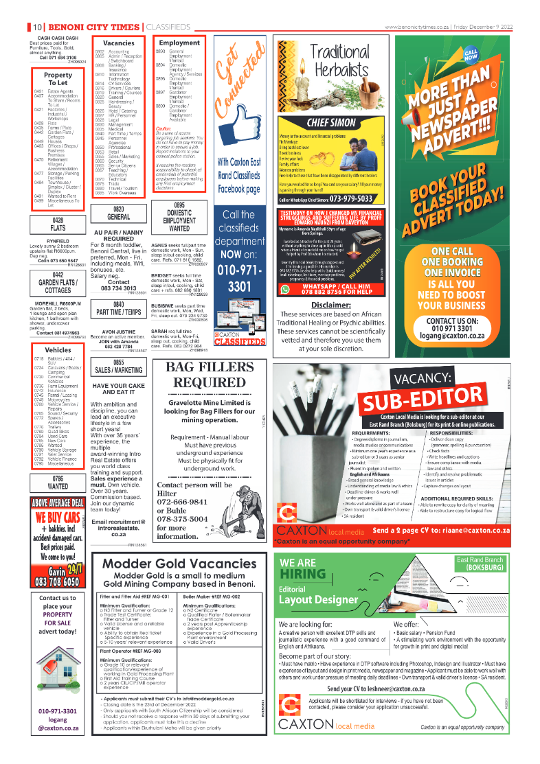Benoni City Times 9 Dec 2022 page 10