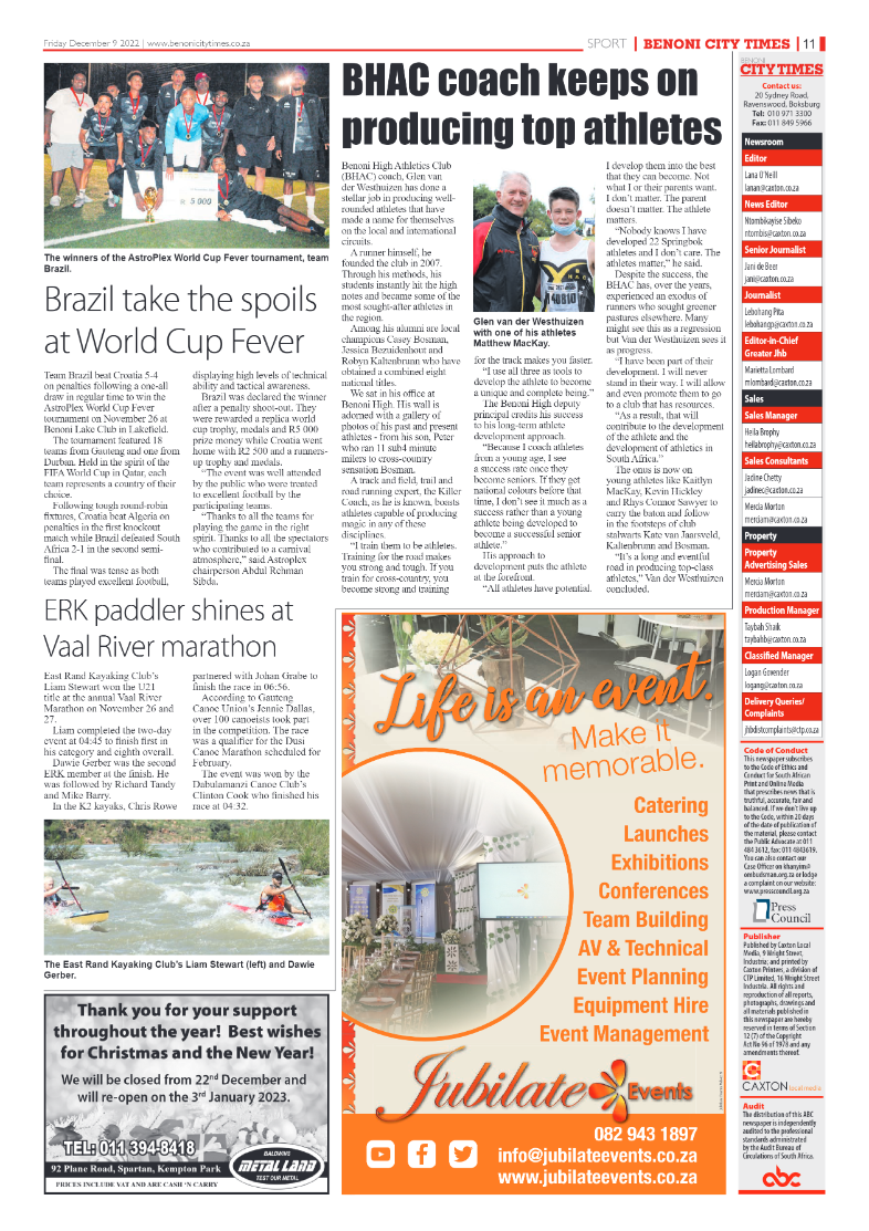 Benoni City Times 9 Dec 2022 page 11
