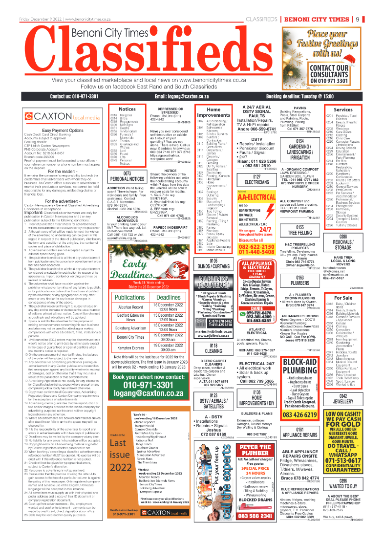 Benoni City Times 9 Dec 2022 page 9