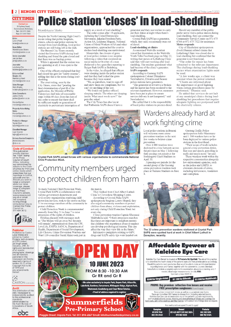 Benoni City Times 9 June 2023 page 2