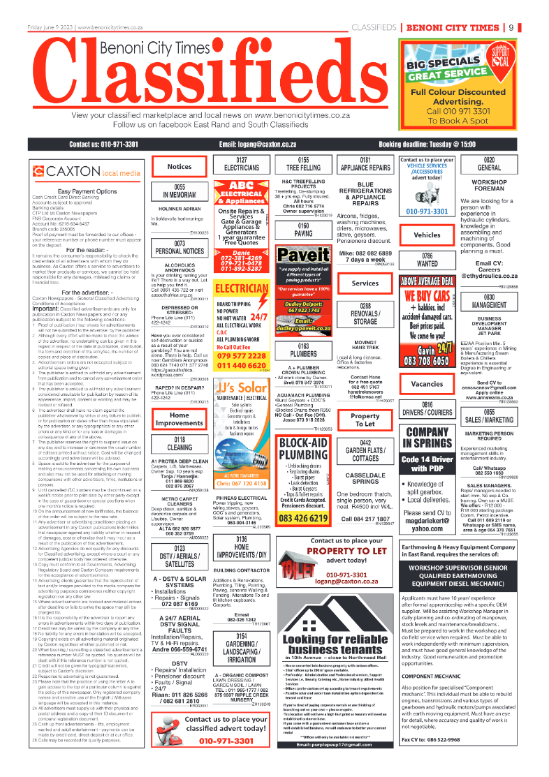 Benoni City Times 9 June 2023 page 9