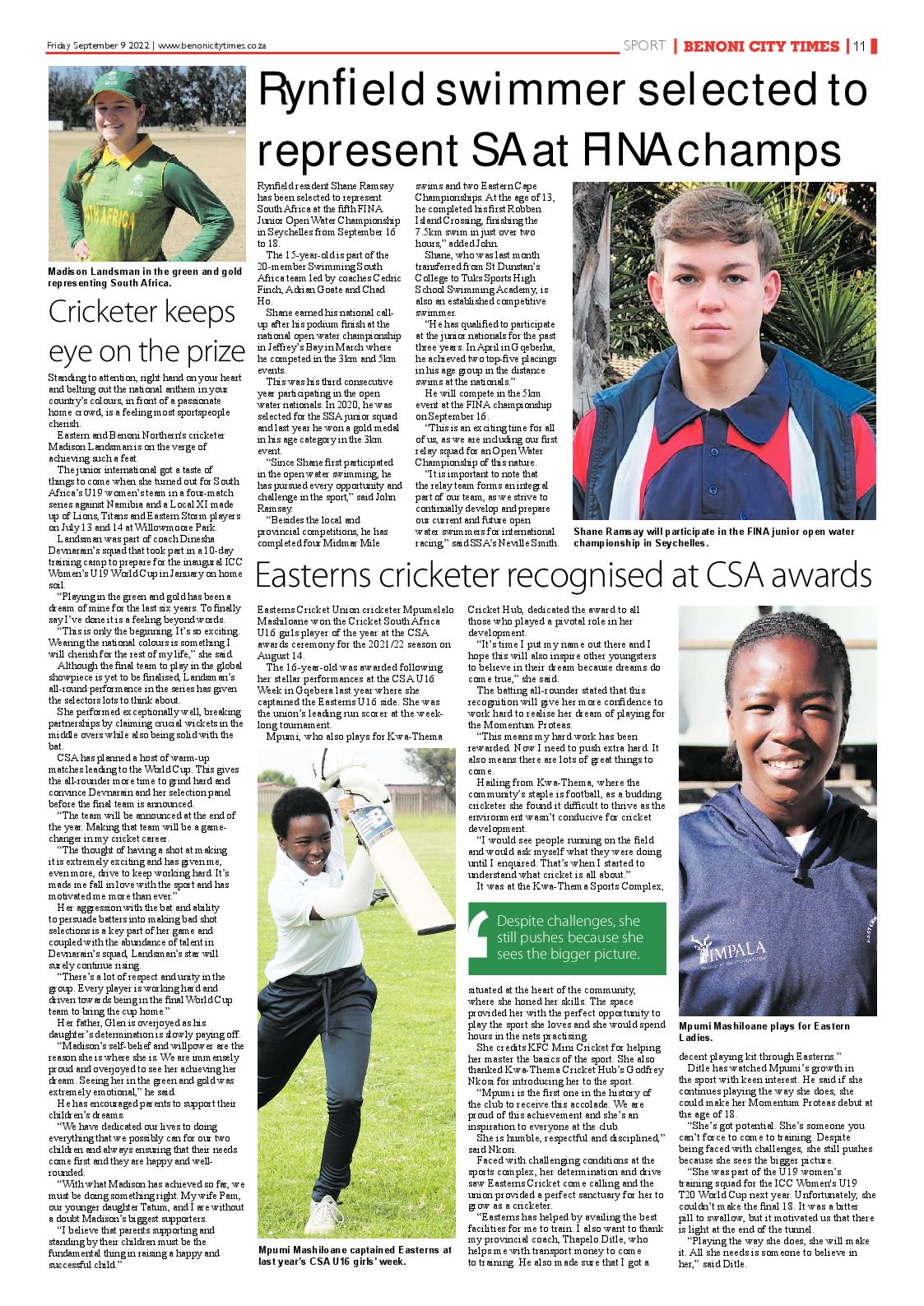 Benoni City Times 9 September 2022 page 11