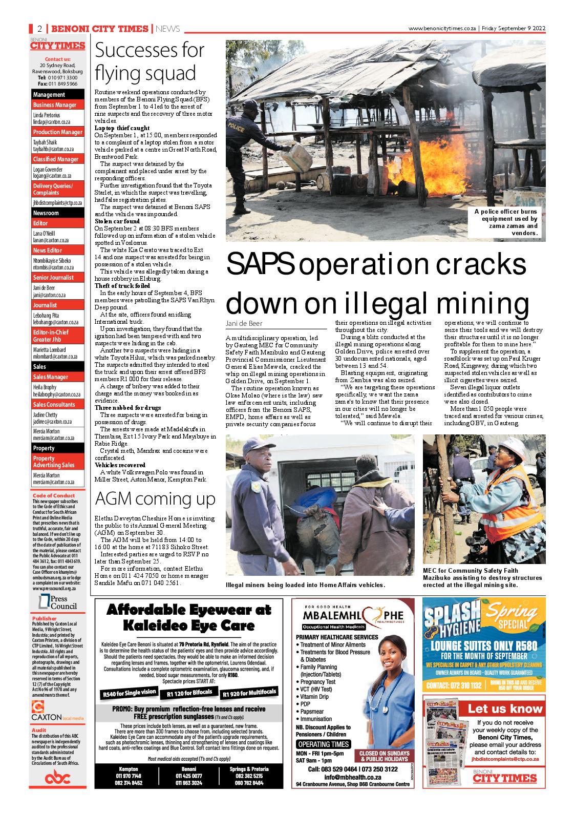 Benoni City Times 9 September 2022 page 2
