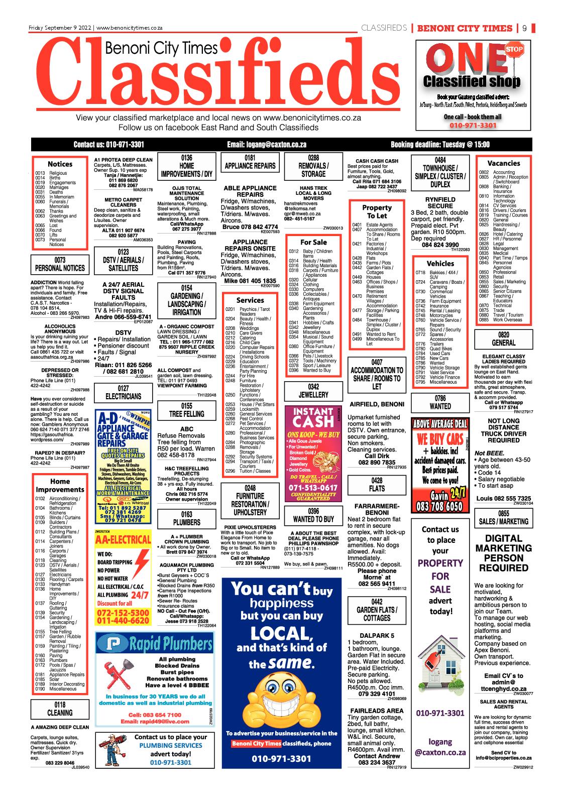 Benoni City Times 9 September 2022 page 9