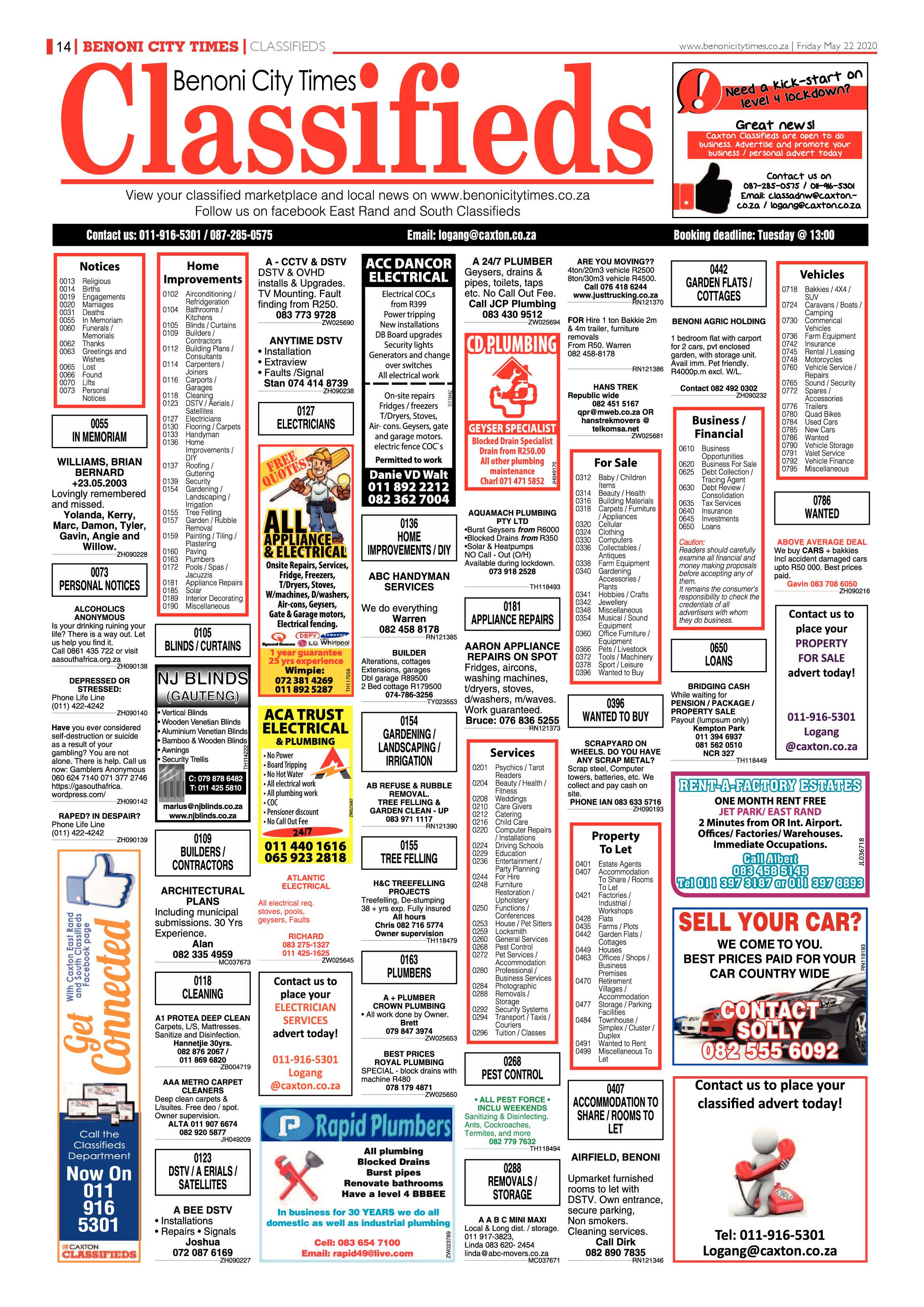 Benoni City Times  21 May 2020 page 14