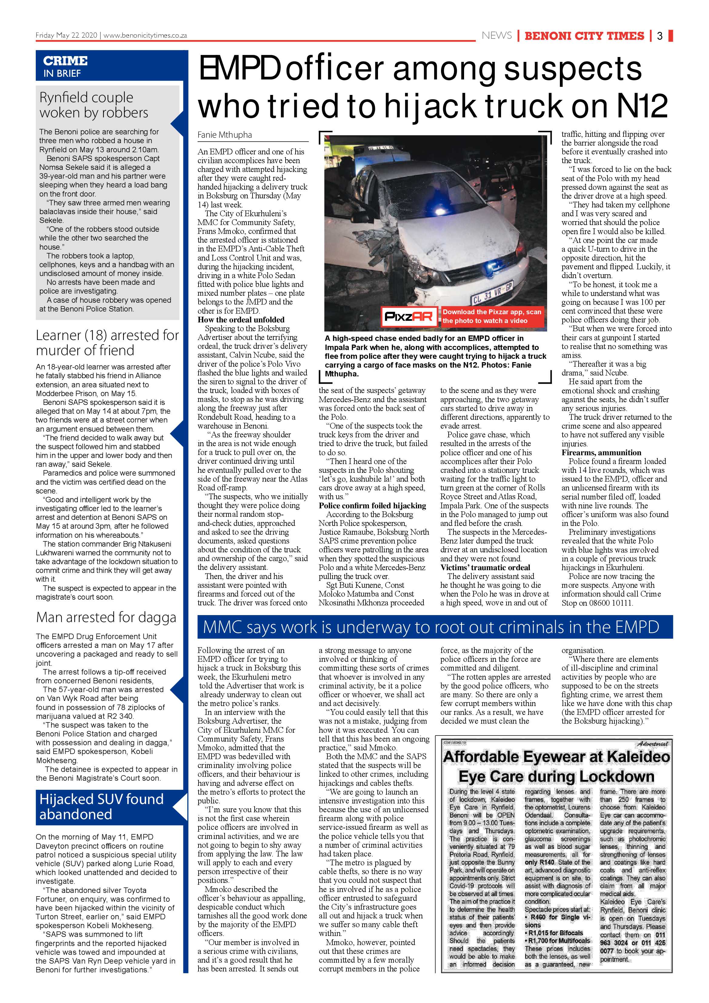 Benoni City Times  21 May 2020 page 3