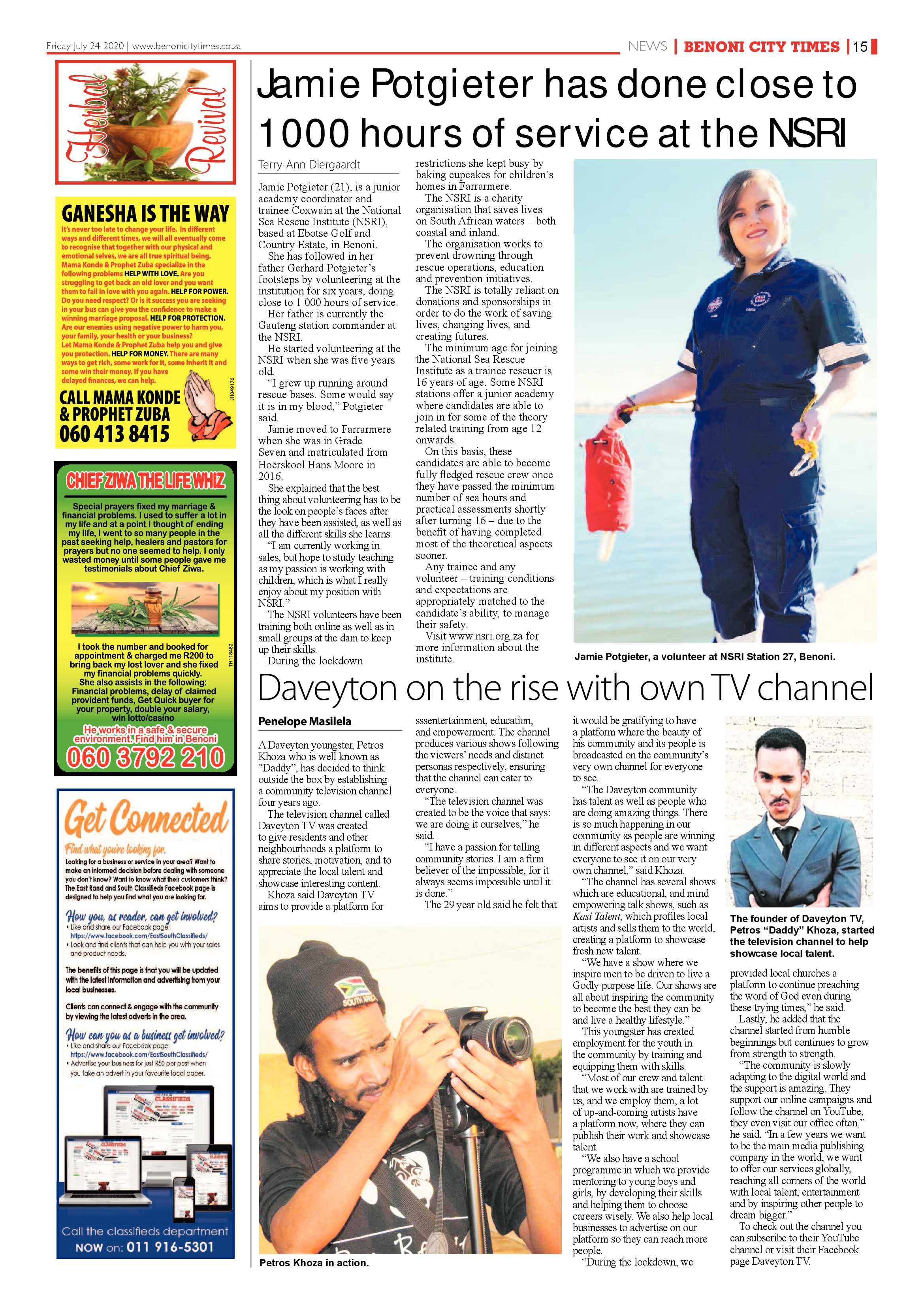 Benoni City Times  July 23 2020 page 15