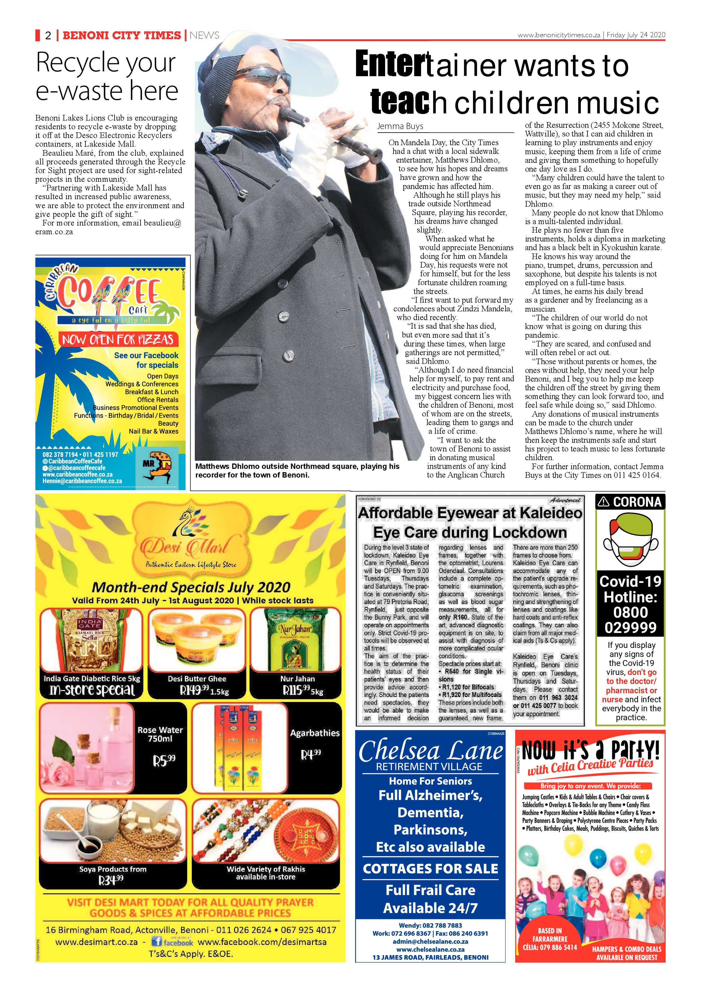 Benoni City Times  July 23 2020 page 2