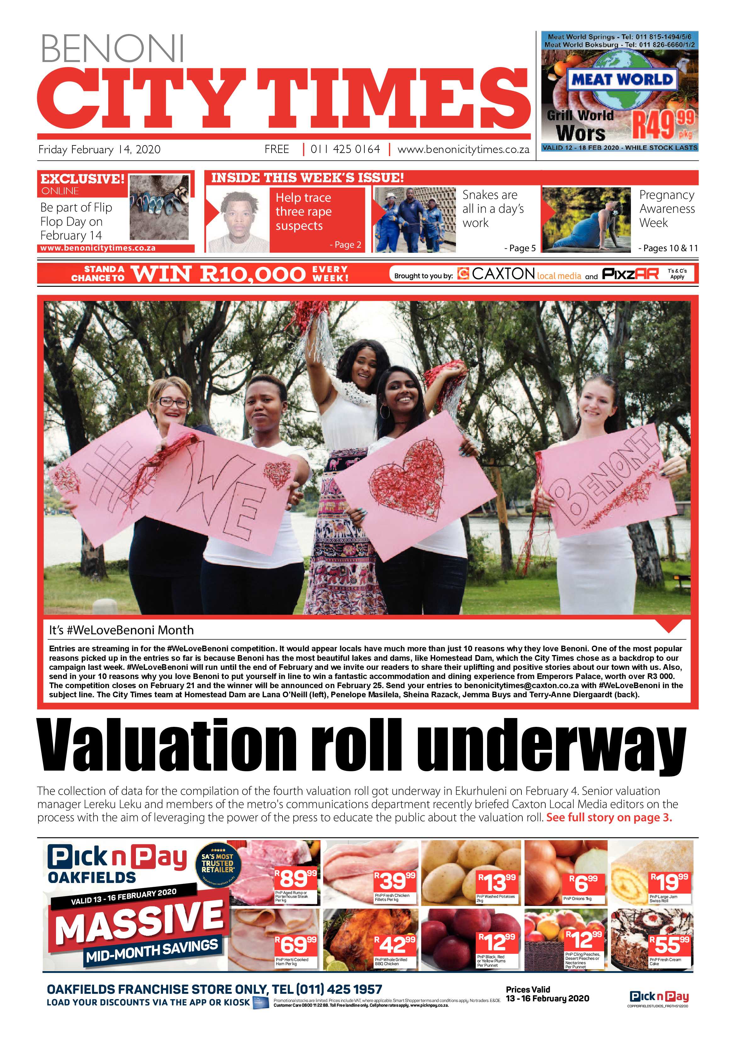 Benoni City Times 13 February 2020 page 1