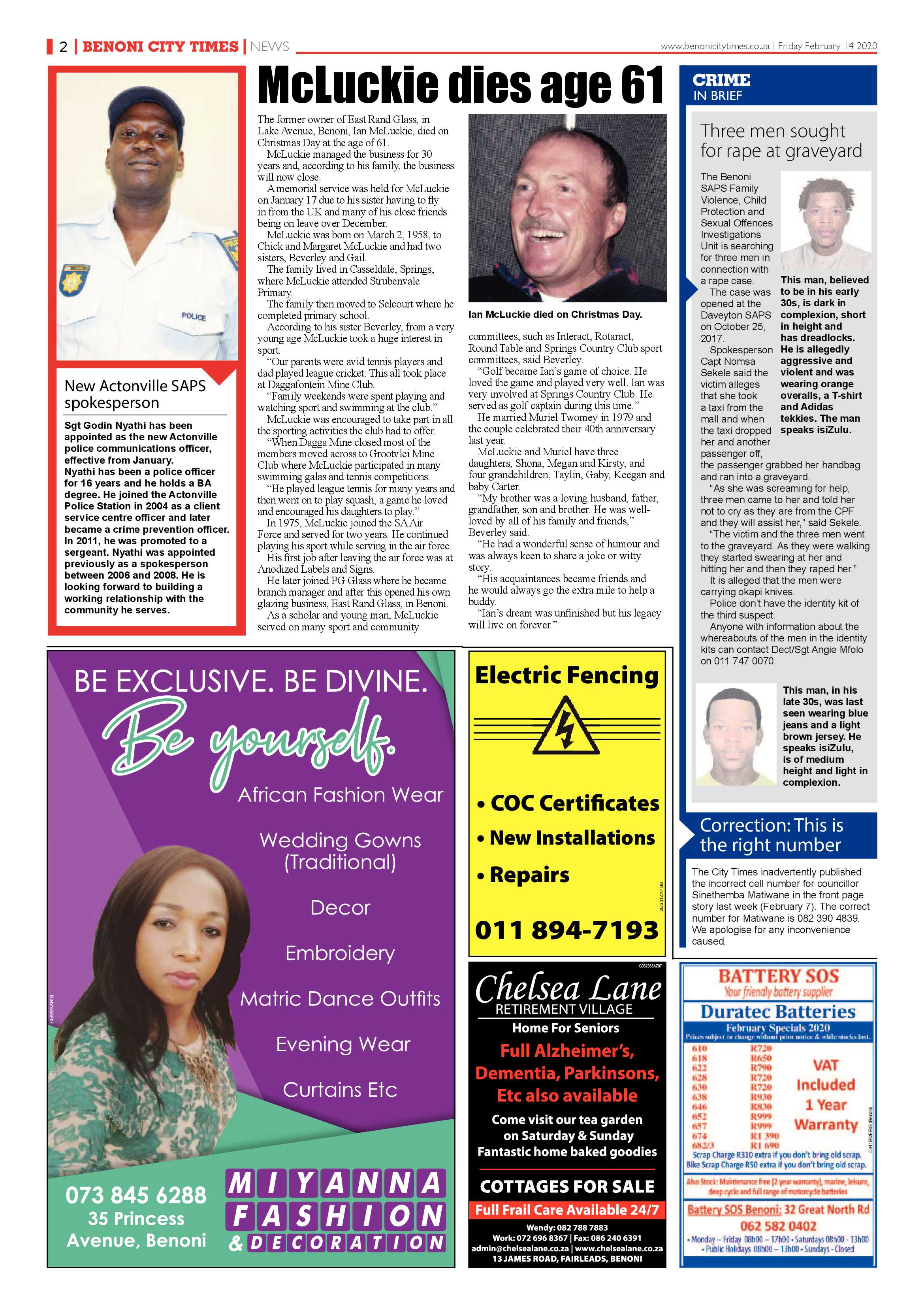 Benoni City Times 13 February 2020 page 2