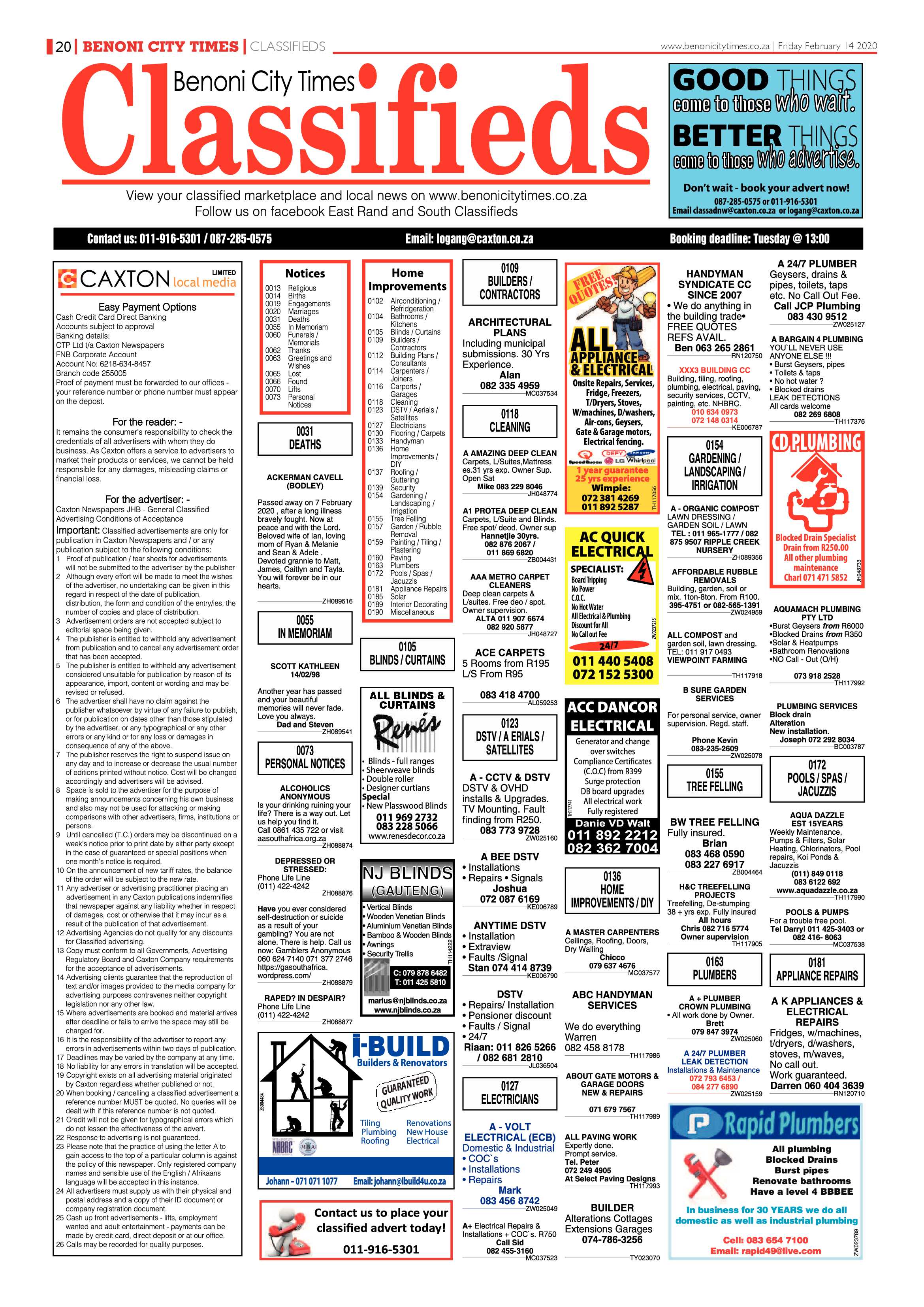 Benoni City Times 13 February 2020 page 20