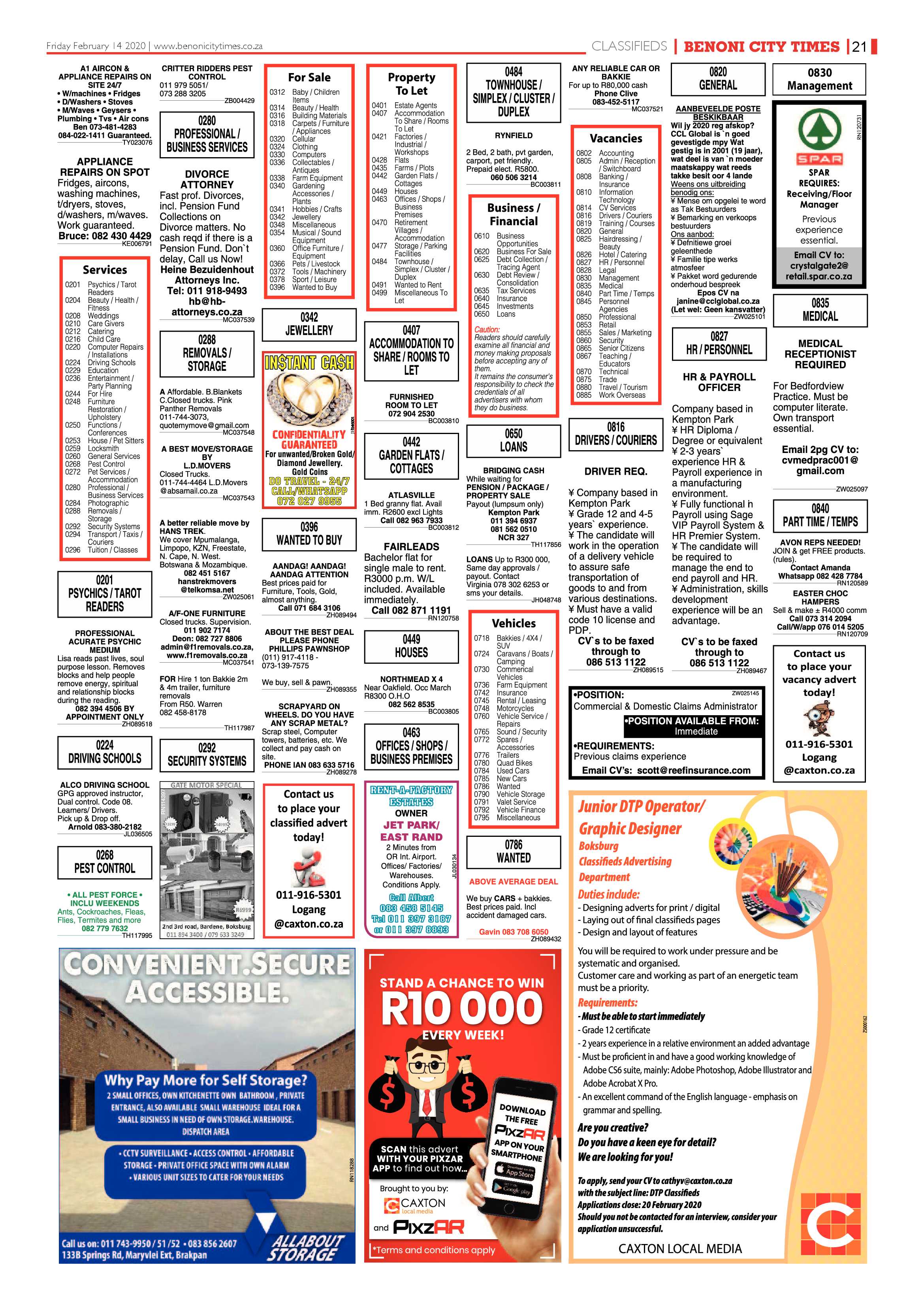 Benoni City Times 13 February 2020 page 21