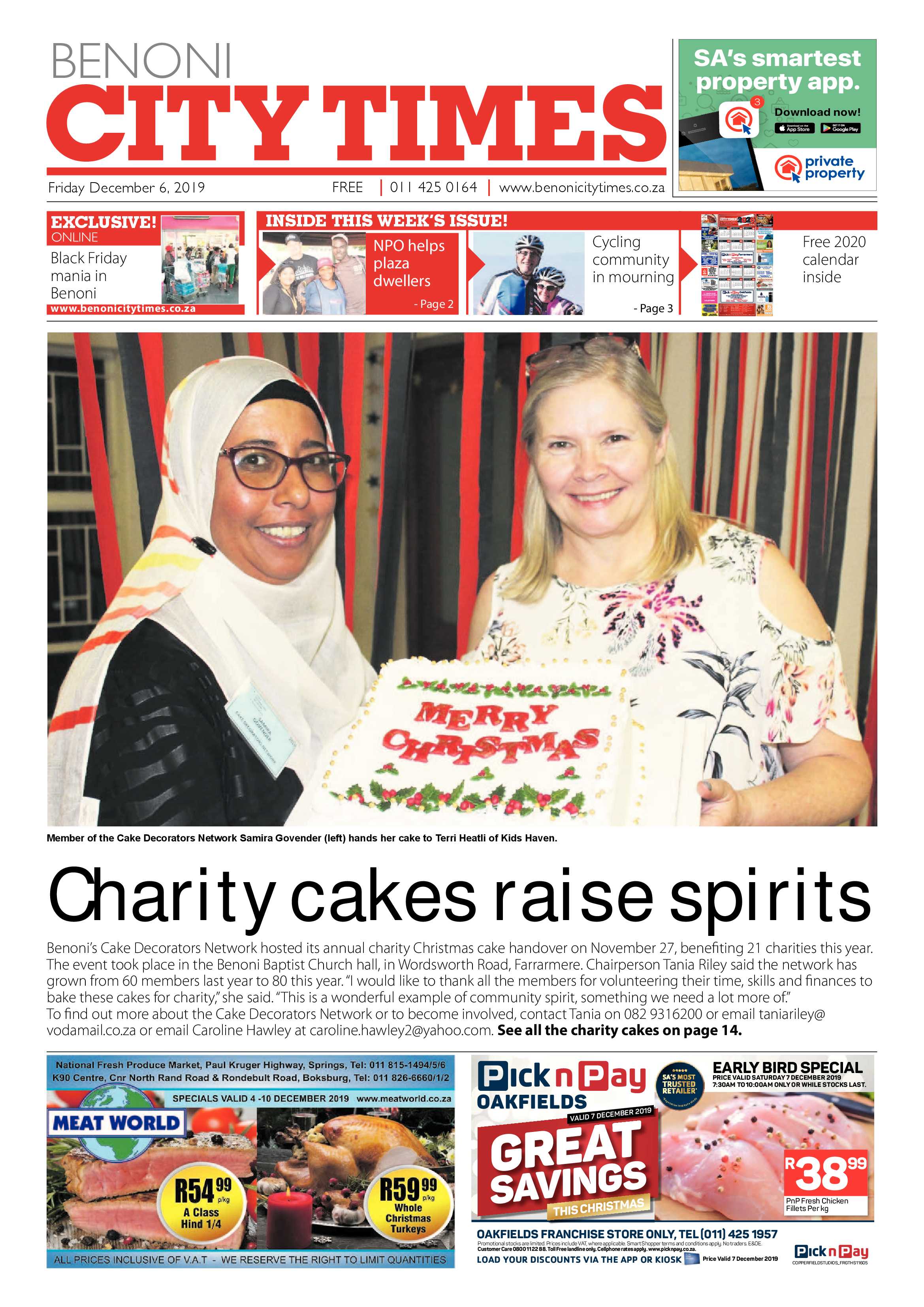 Benoni City times 05 December 2019 page 1