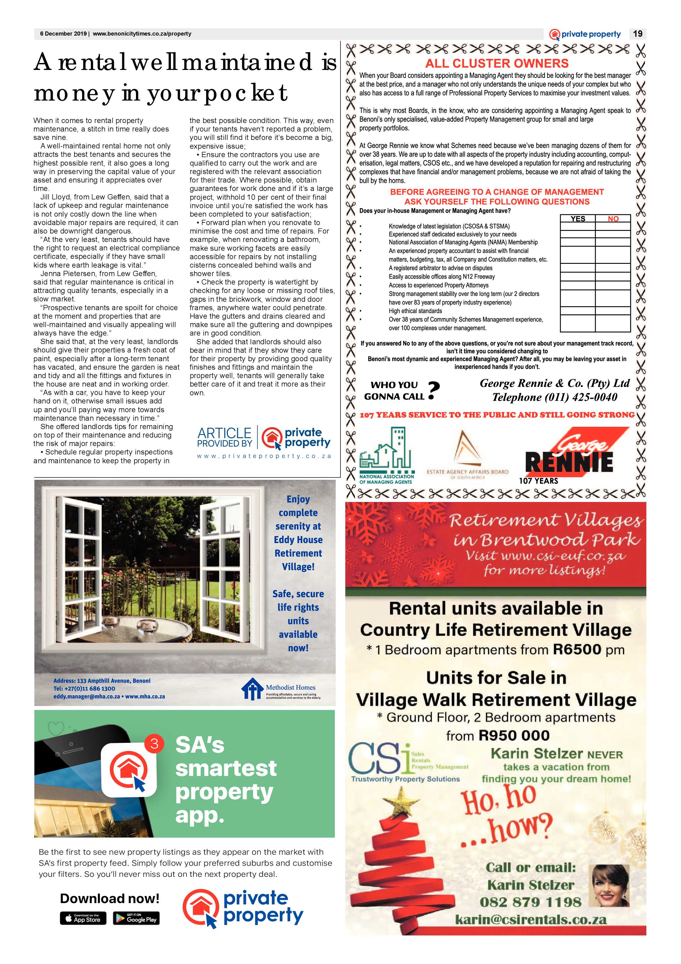 Benoni City times 05 December 2019 page 19