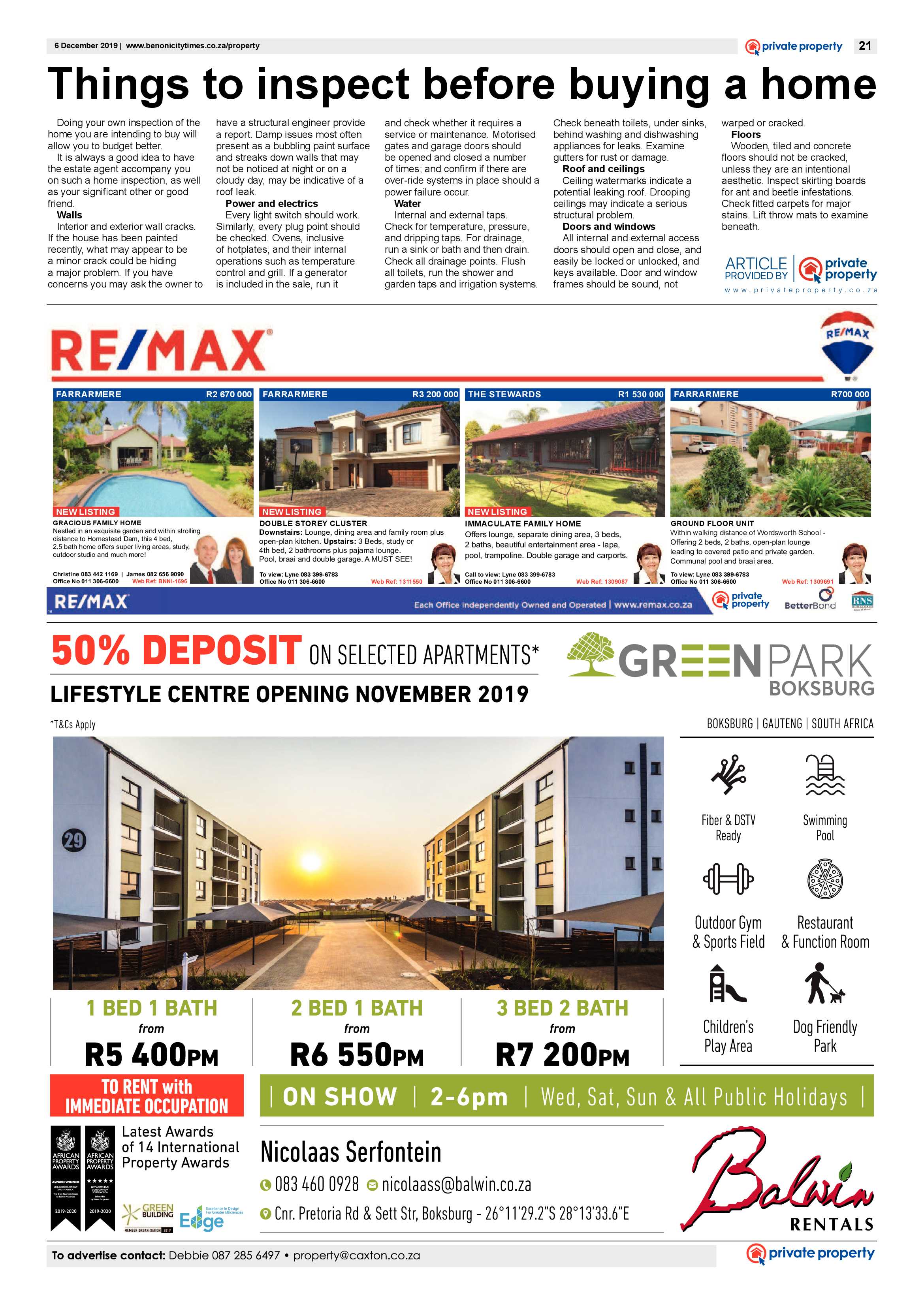 Benoni City times 05 December 2019 page 21