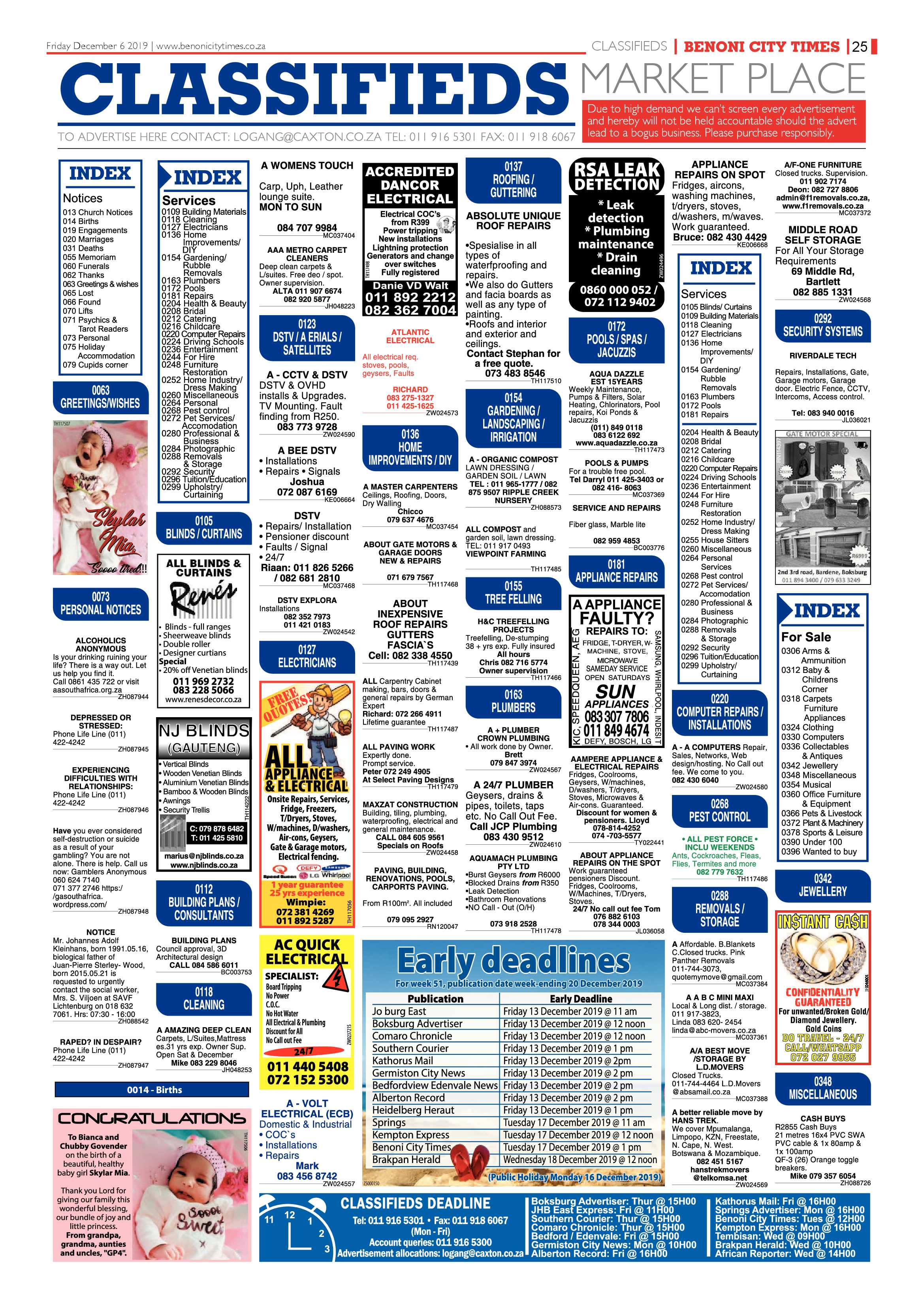 Benoni City times 05 December 2019 page 25