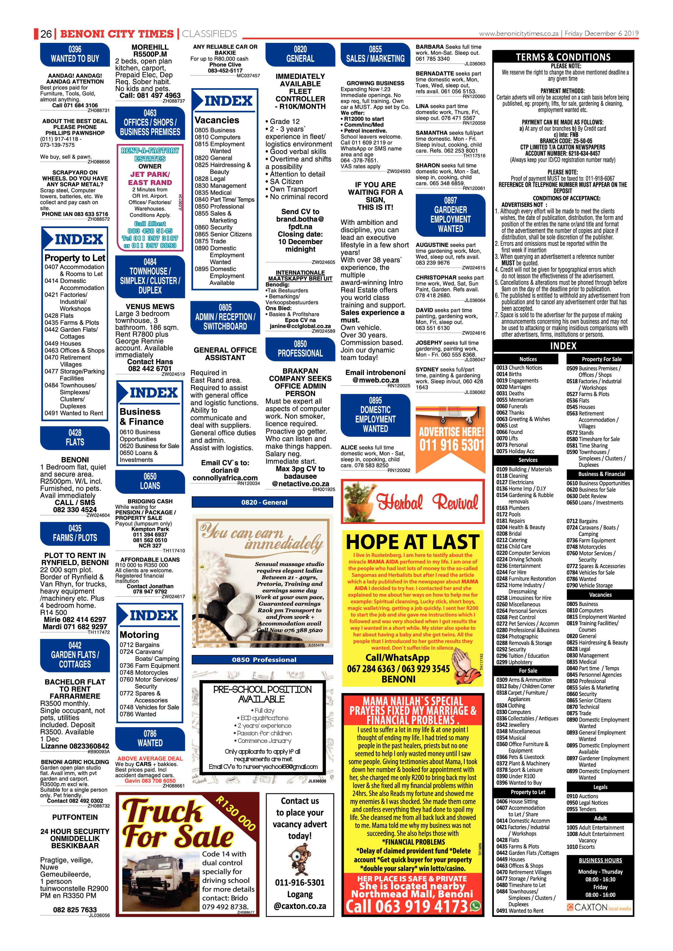 Benoni City times 05 December 2019 page 26