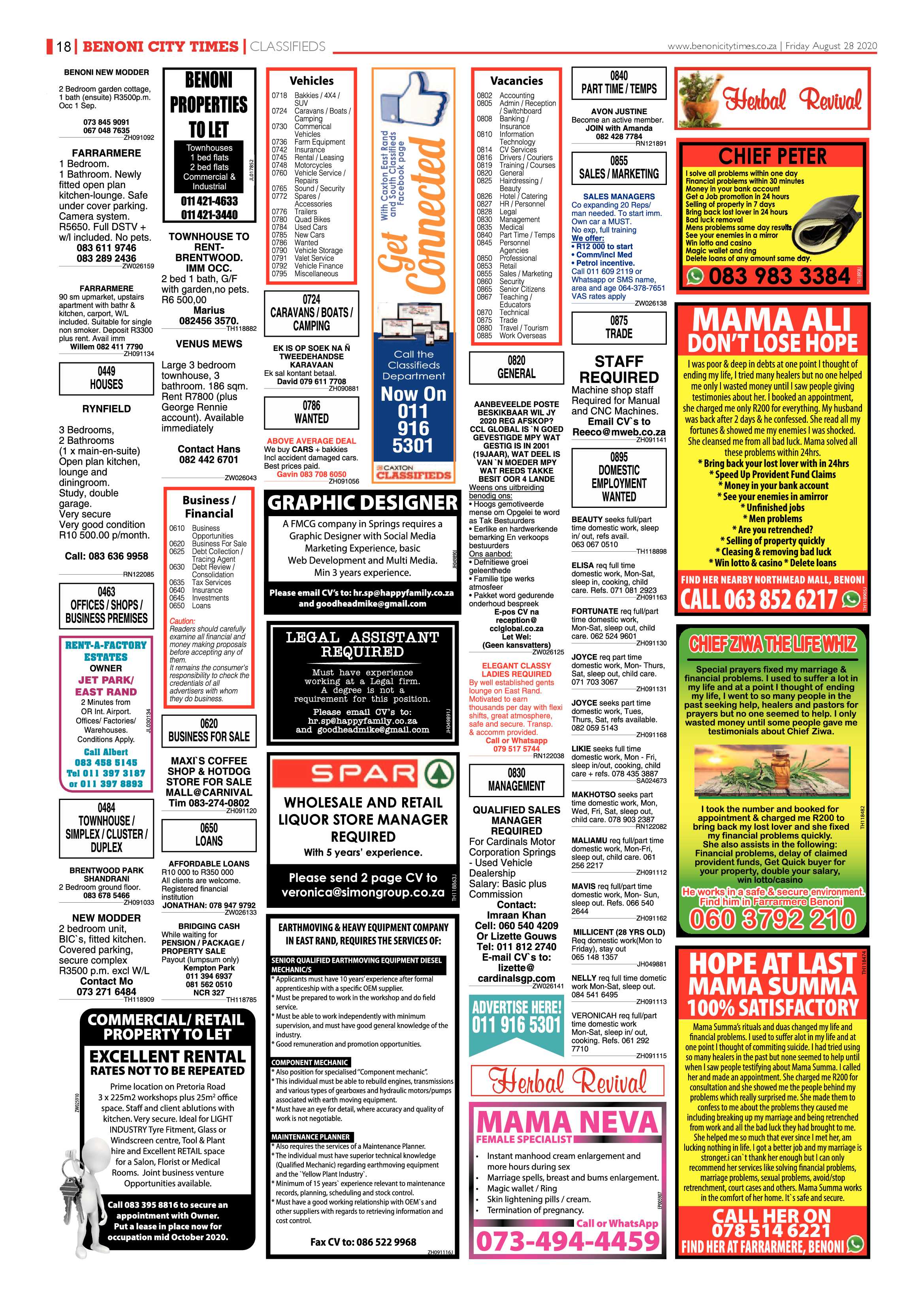 Benoni City times 27 August 2020 page 18