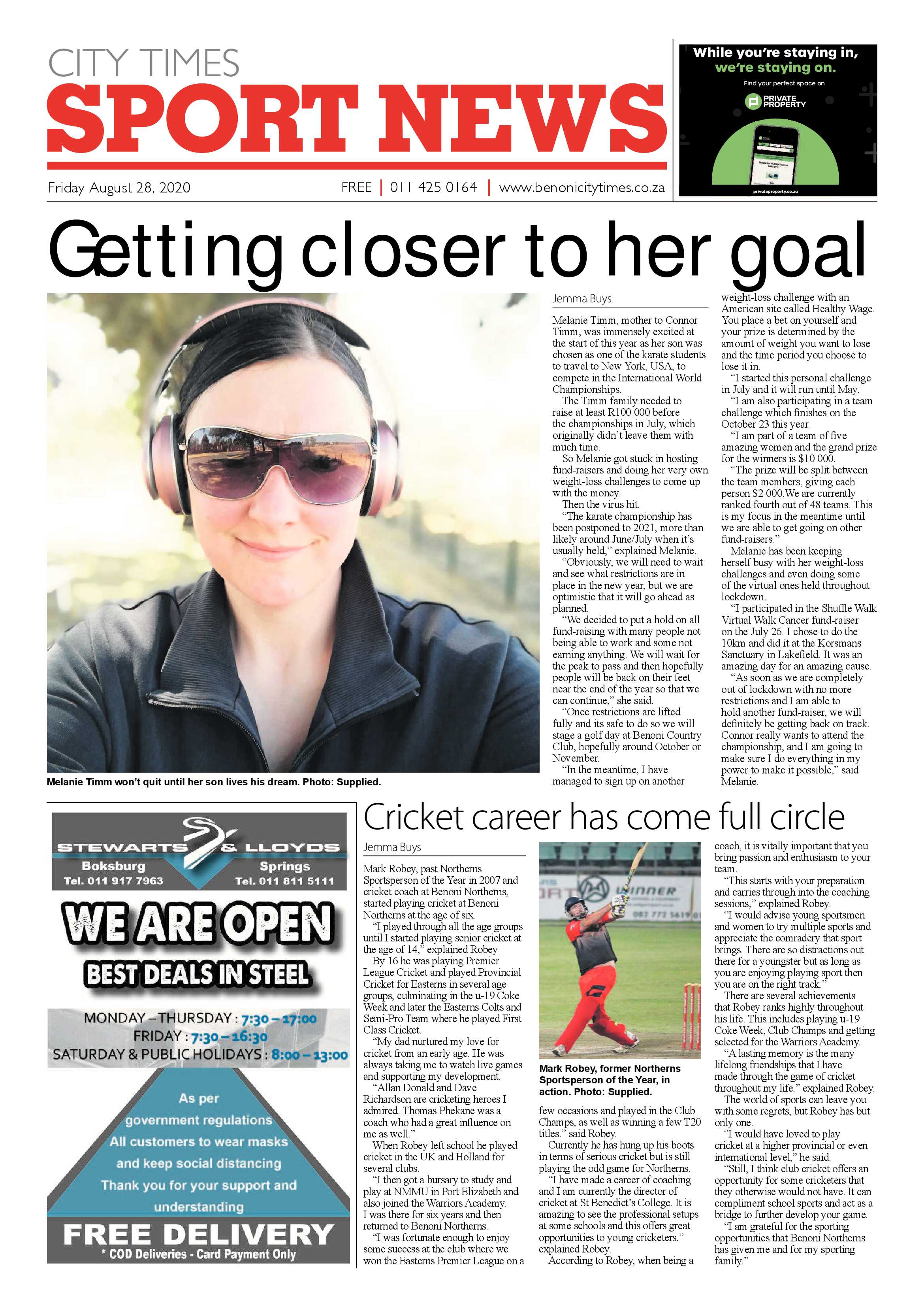 Benoni City times 27 August 2020 page 20