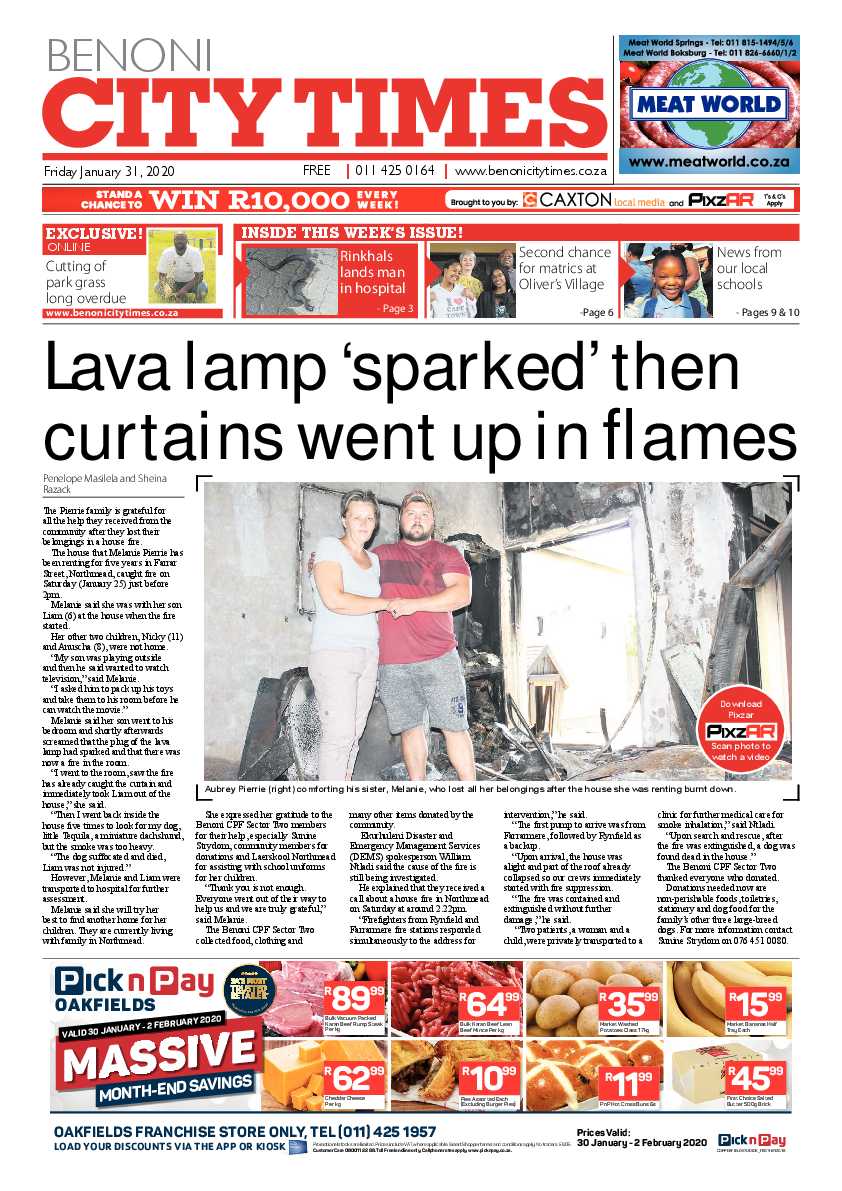 Benoni City Times 30 January 2020 page 1