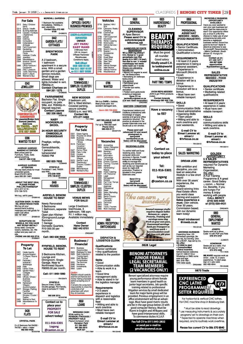 Benoni City Times 30 January 2020 page 29