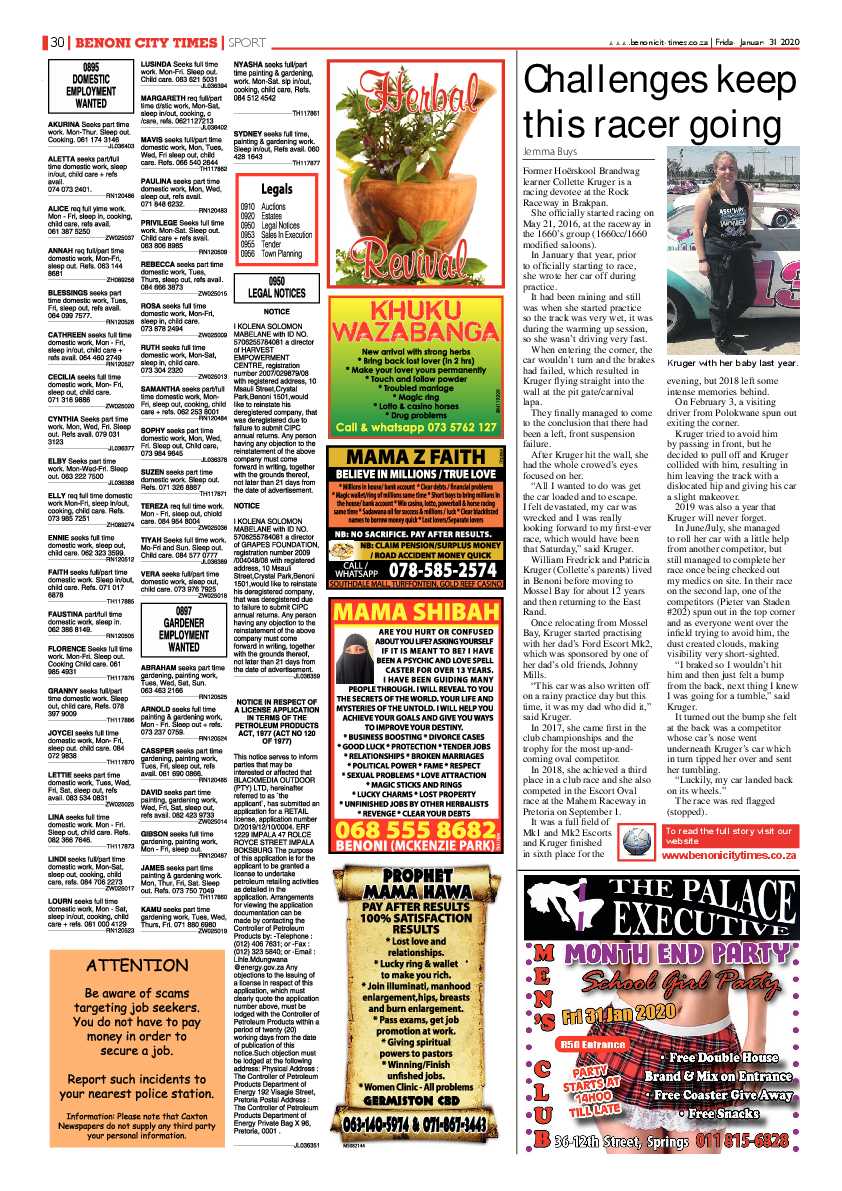 Benoni City Times 30 January 2020 page 30