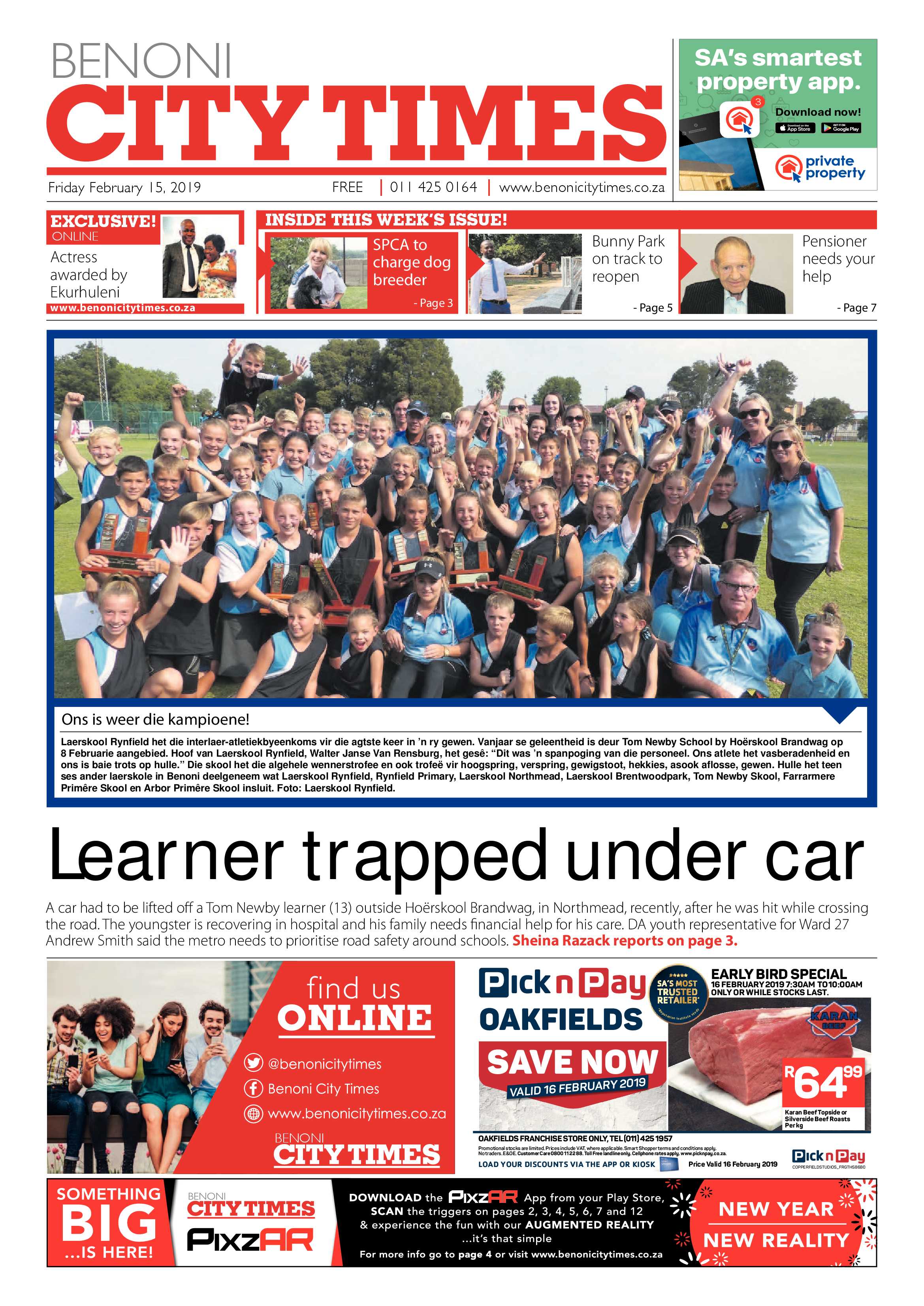 Benoni Cty Times 14 February 2019 page 1
