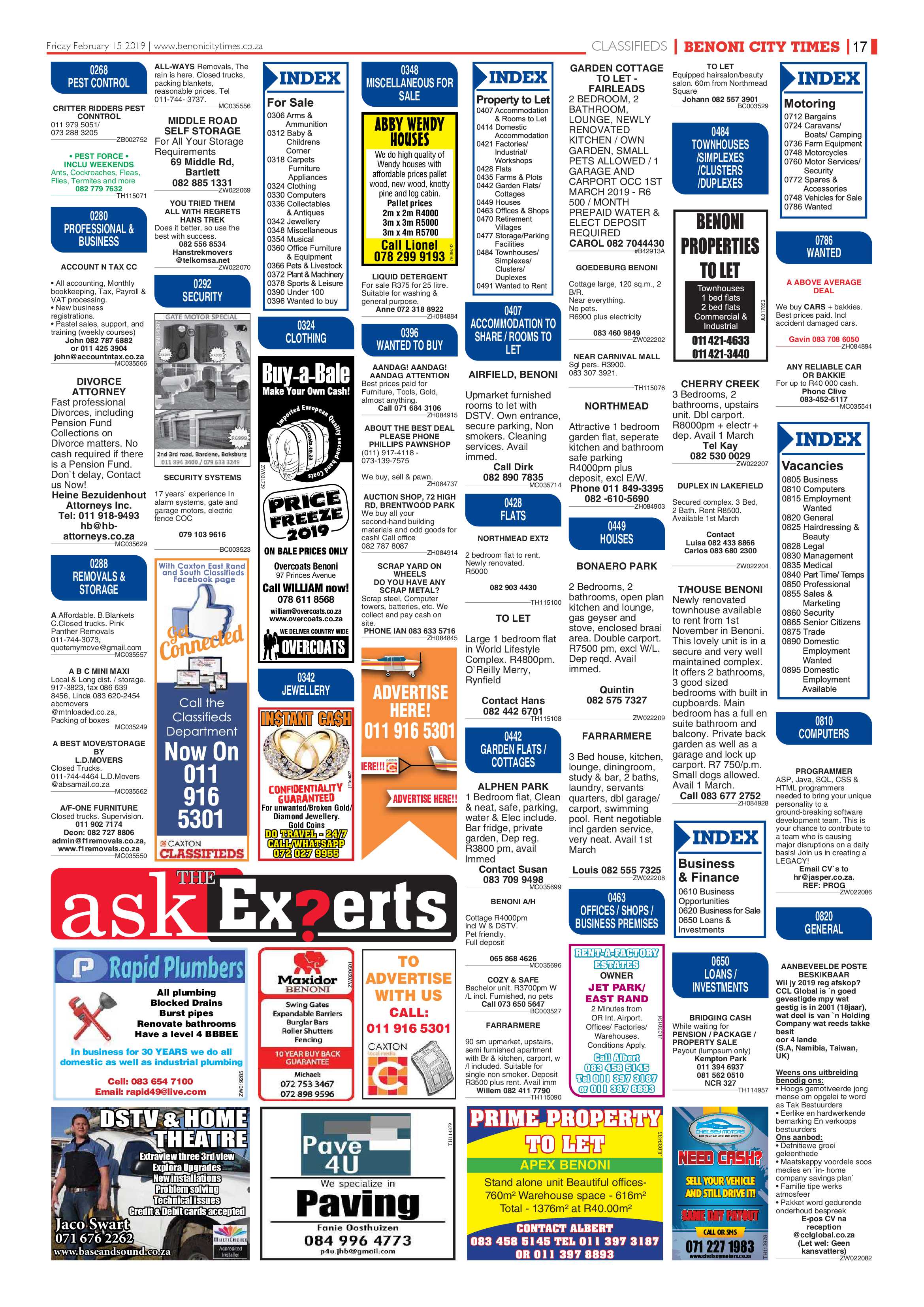 Benoni Cty Times 14 February 2019 page 17
