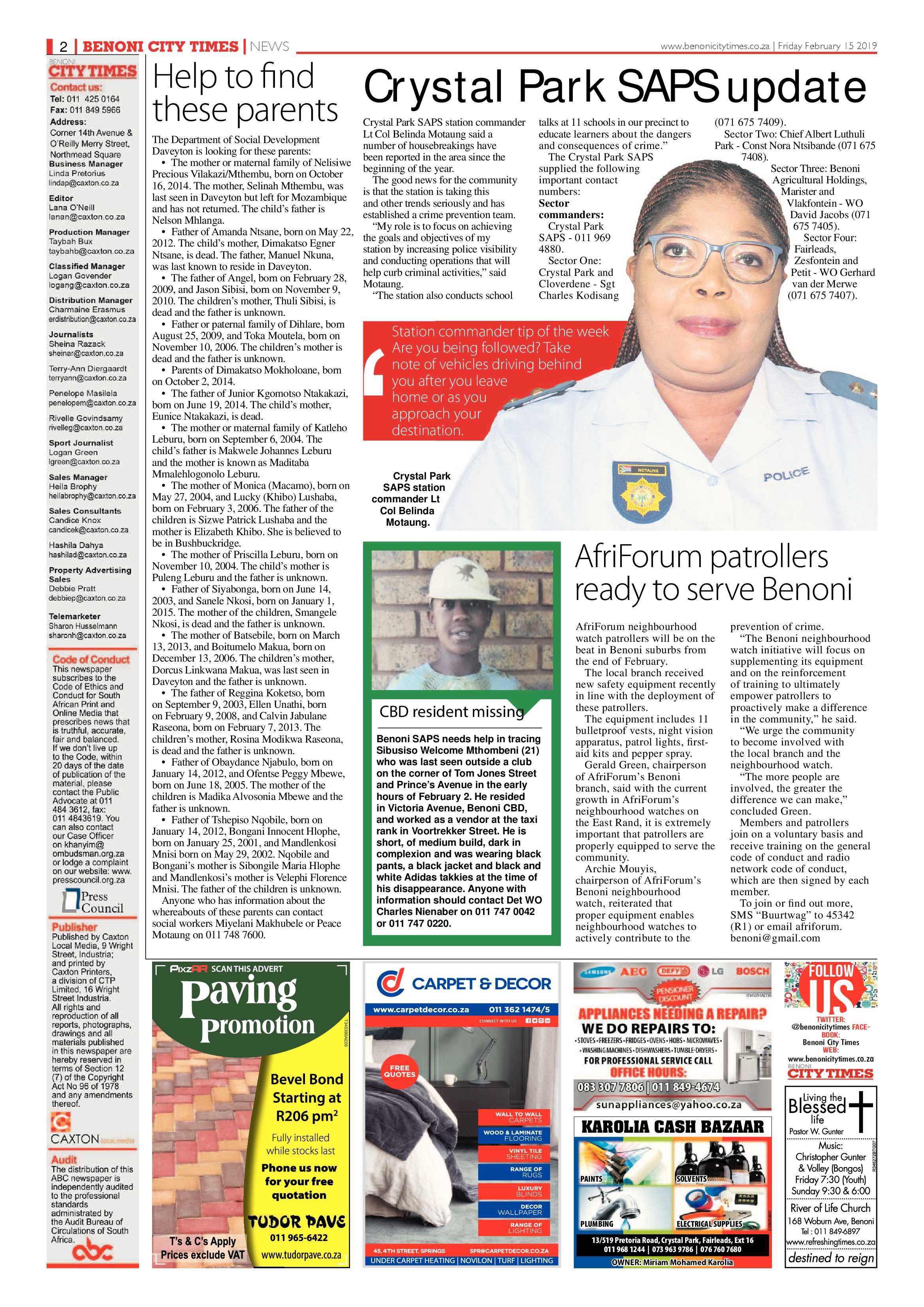 Benoni Cty Times 14 February 2019 page 2