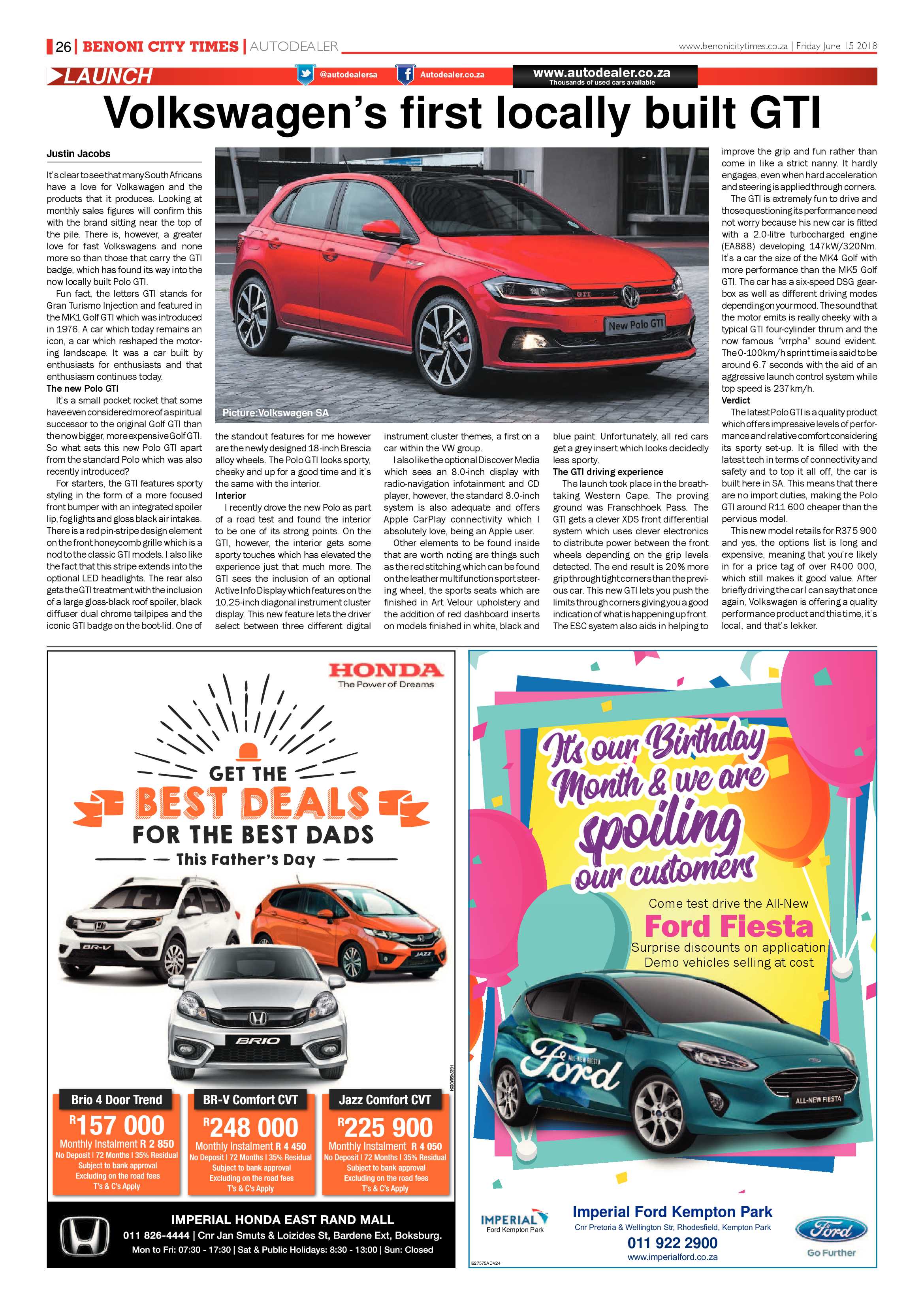 Benoni City Times 14 June 2018 page 26