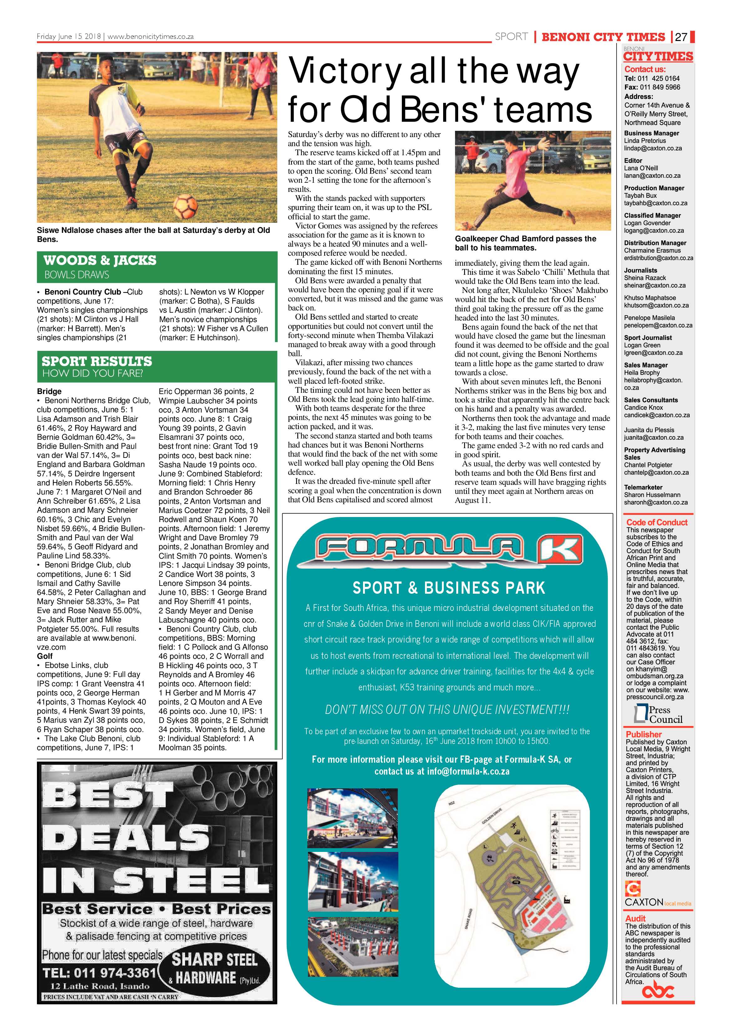 Benoni City Times 14 June 2018 page 27