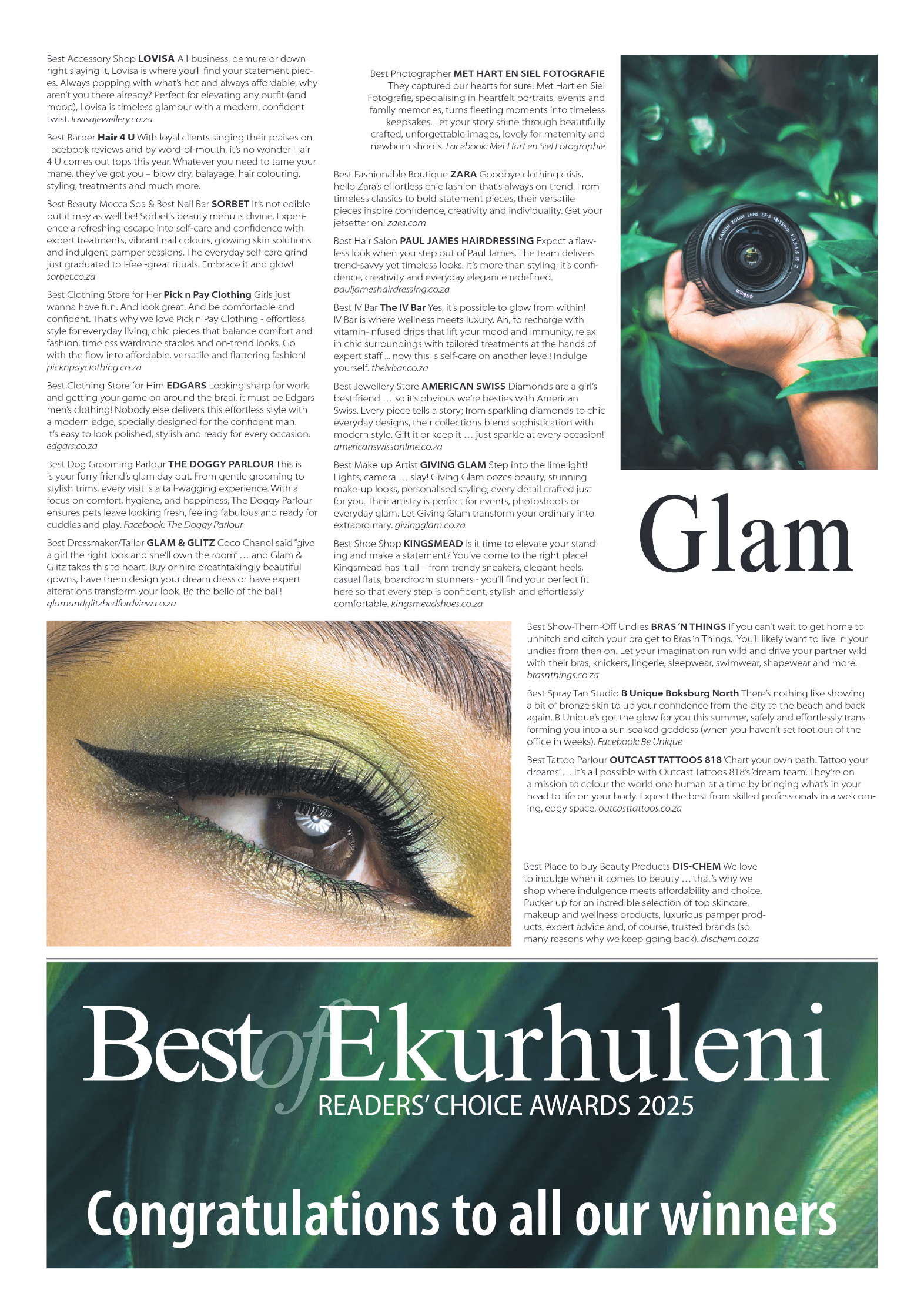 Best of Ekurhuleni Readers Choice Awards 2025 page 10