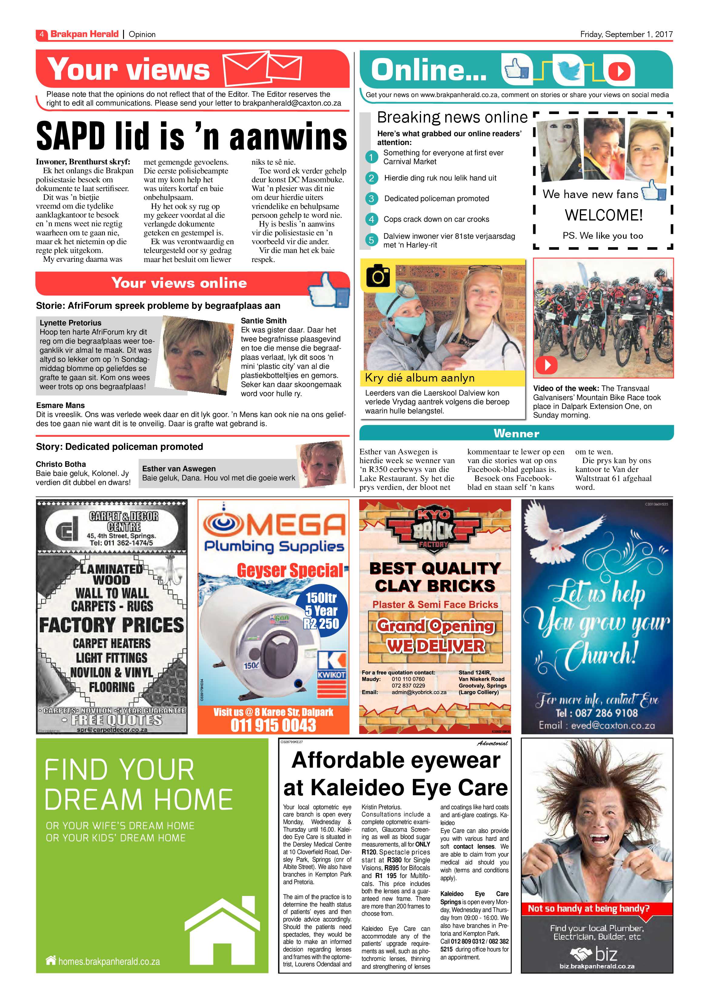 Brakpan Herald 01 September 2017 page 4