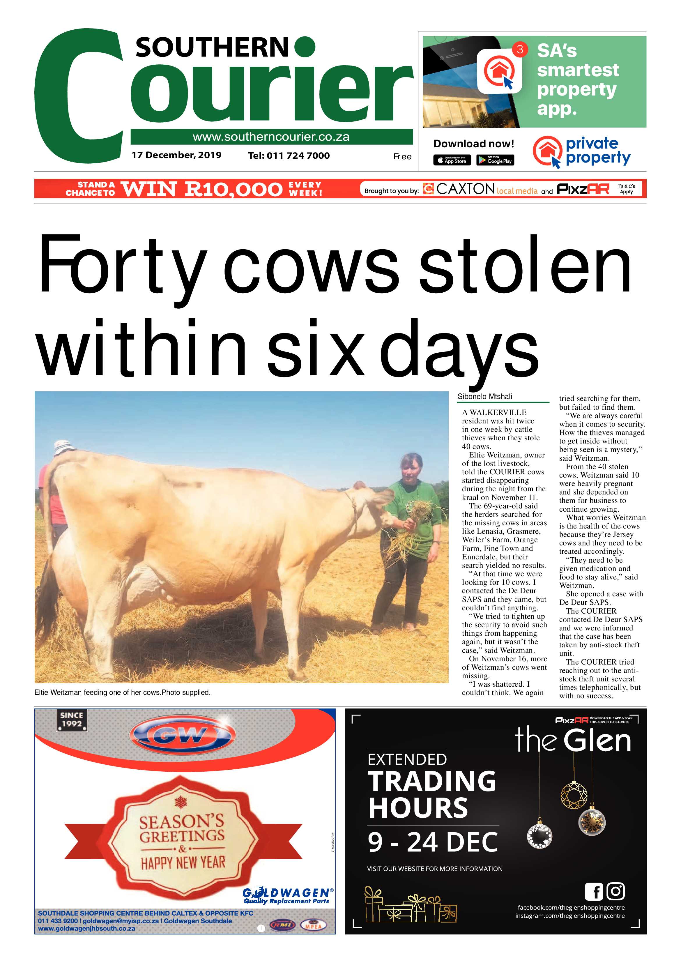 Southern Courier 17 December 2019 page 1