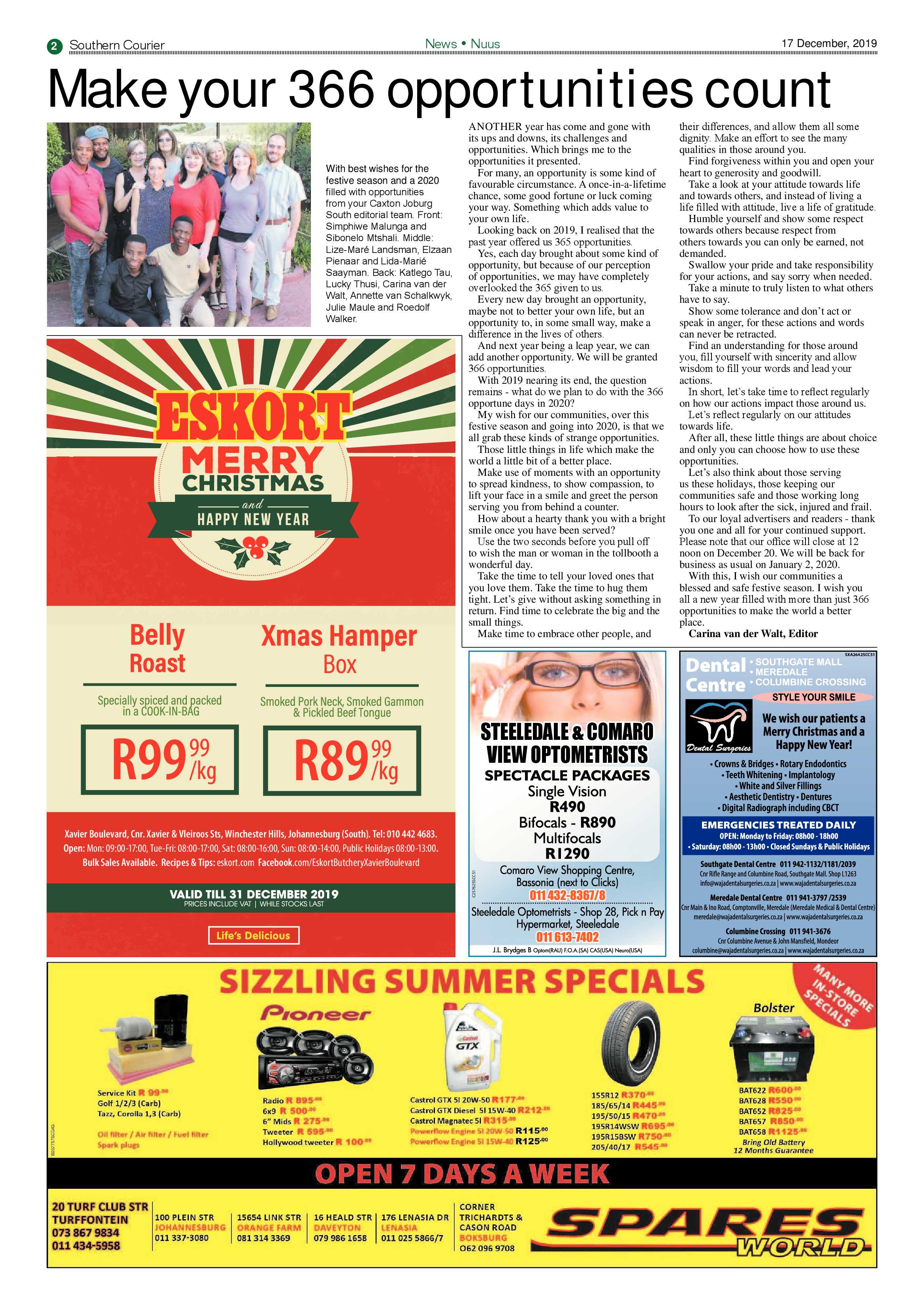 Southern Courier 17 December 2019 page 2