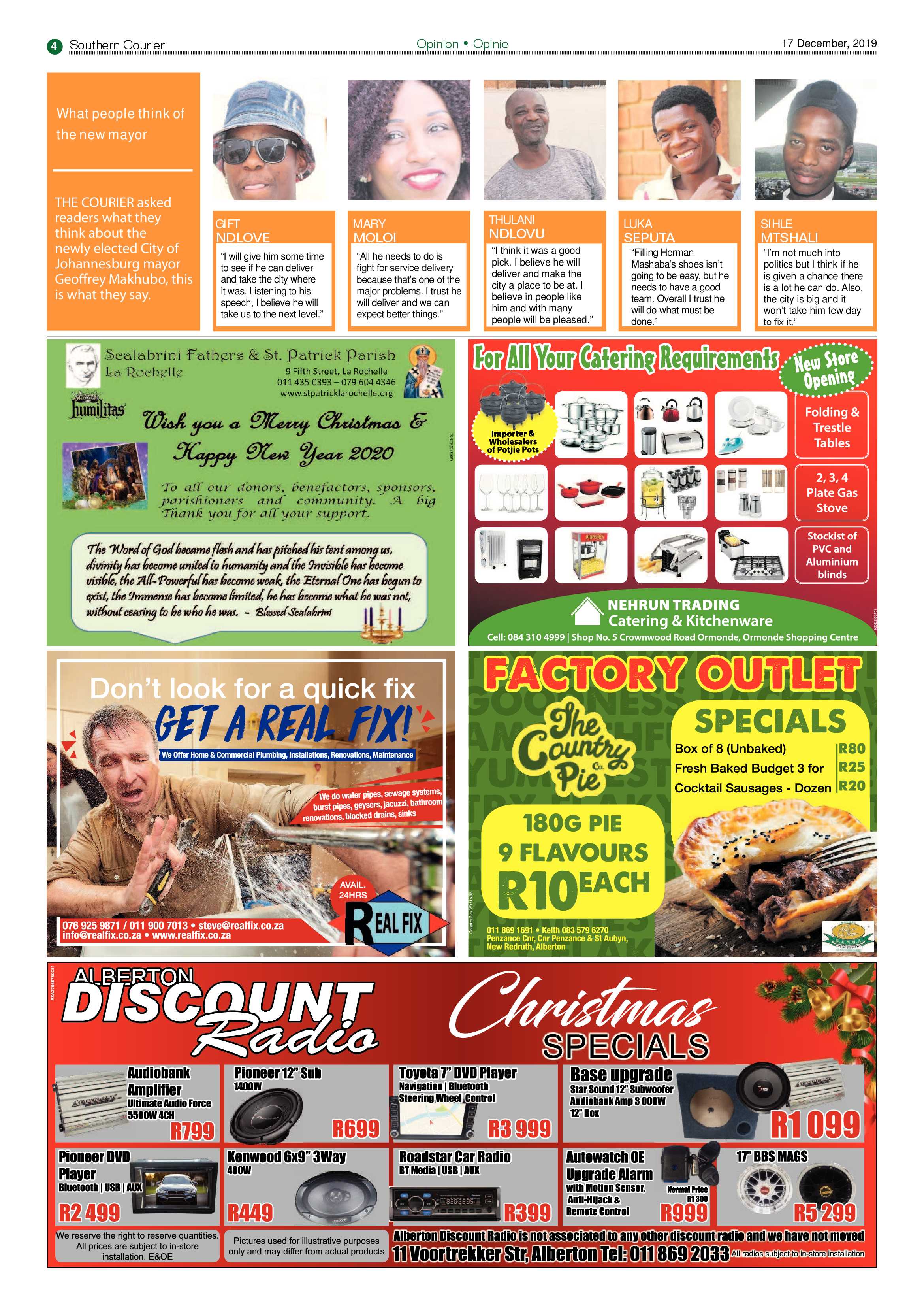 Southern Courier 17 December 2019 page 4
